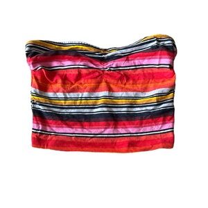 3 FOR $20 GARAGE (GRG) Y2K XS Striped Strapless Crop Top